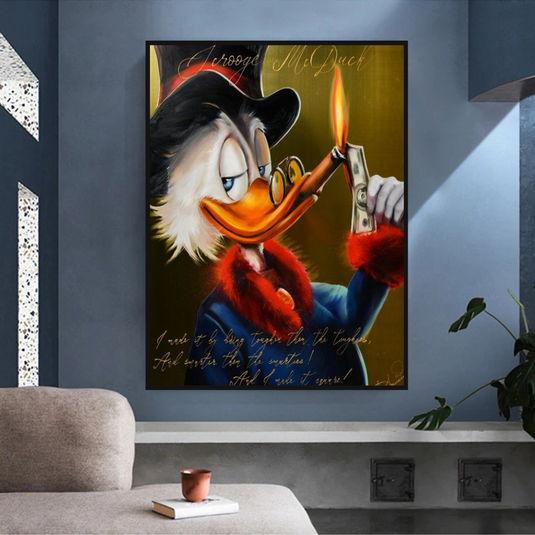 Scrooge McDuck Money Maker Millionaire Canvas Wall Art-GraffitiWallArt