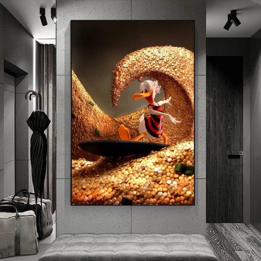 Scrooge McDuck Money Maker Millionaire Canvas Wall Art-GraffitiWallArt