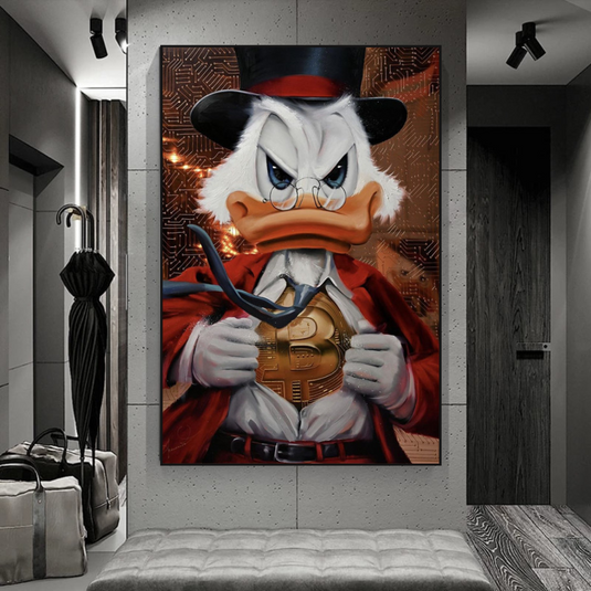 Scrooge McDuck Money Maker Millionaire Canvas Wall Art-GraffitiWallArt