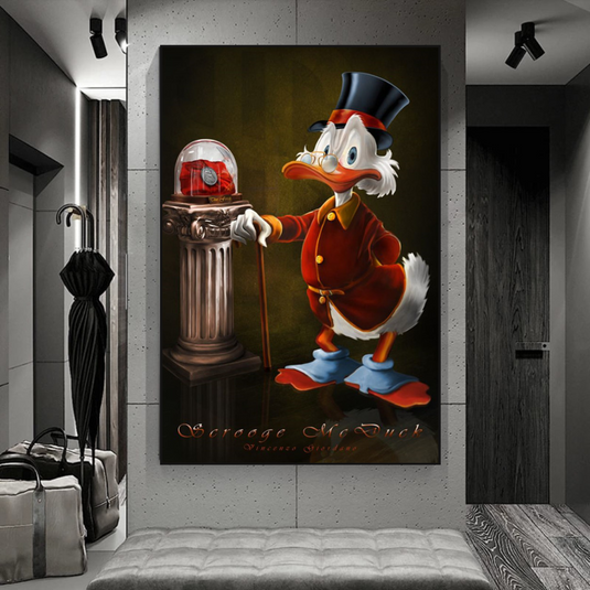 Scrooge McDuck Money Maker Millionaire Canvas Wall Art-GraffitiWallArt