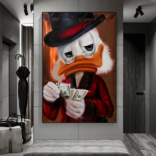 Scrooge McDuck Money Maker Millionaire Canvas Wall Art-GraffitiWallArt