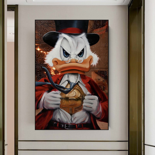 Scrooge McDuck Money Maker Millionaire Canvas Wall Art-GraffitiWallArt