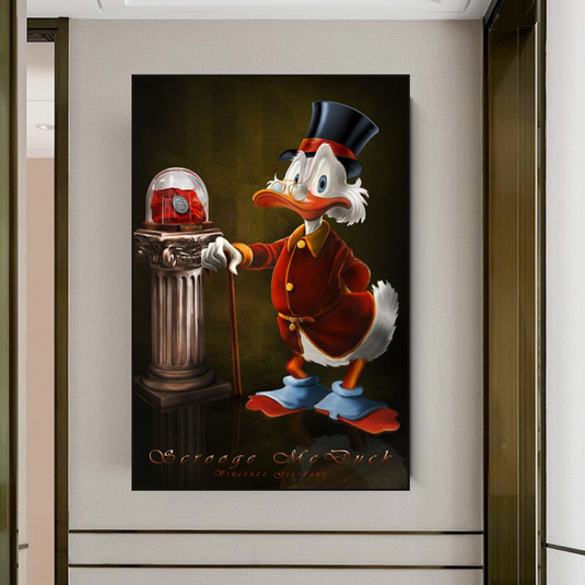 Scrooge McDuck Money Maker Millionaire Canvas Wall Art-GraffitiWallArt