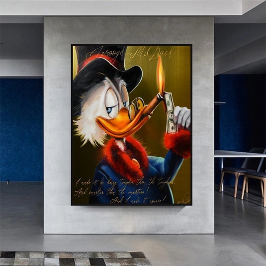 Scrooge McDuck Money Maker Millionaire Canvas Wall Art-GraffitiWallArt