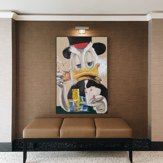 Scrooge McDuck Money Maker Millionaire Canvas Wall Art-GraffitiWallArt