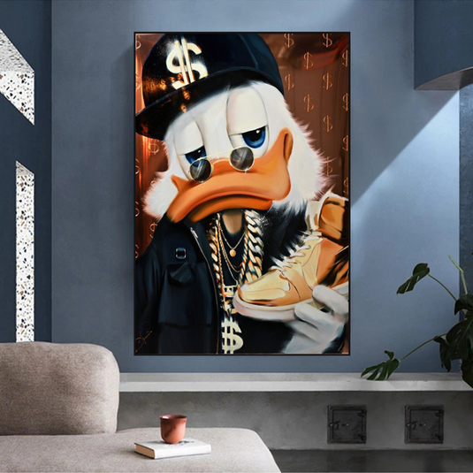 Scrooge McDuck Money Maker Millionaire Canvas Wall Art-GraffitiWallArt