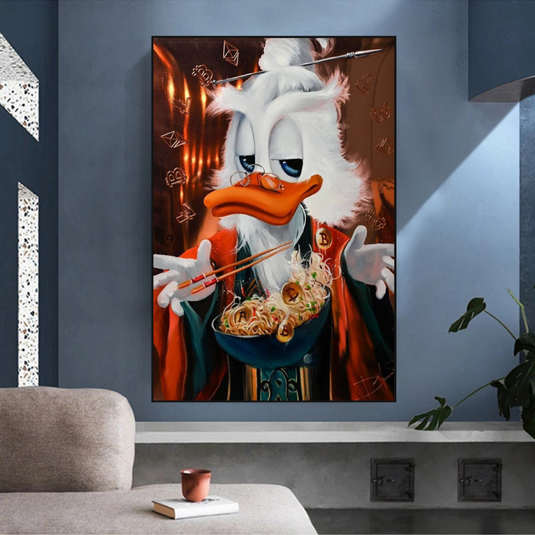 Scrooge McDuck Money Maker Millionaire Canvas Wall Art-GraffitiWallArt