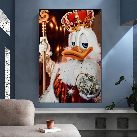 Scrooge McDuck Money Maker Millionaire Canvas Wall Art-GraffitiWallArt