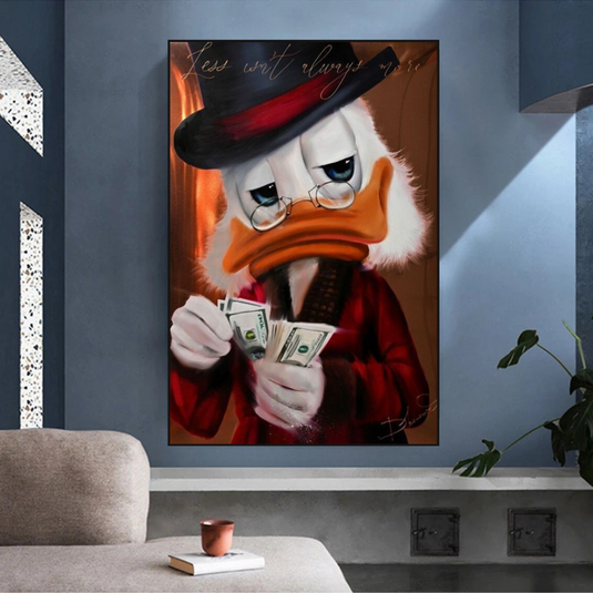 Scrooge McDuck Money Maker Millionaire Canvas Wall Art-GraffitiWallArt