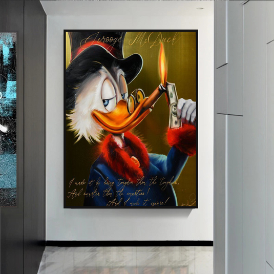 Scrooge McDuck Money Maker Millionaire Canvas Wall Art-GraffitiWallArt