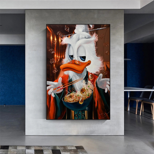 Scrooge McDuck Money Maker Millionaire Canvas Wall Art-GraffitiWallArt