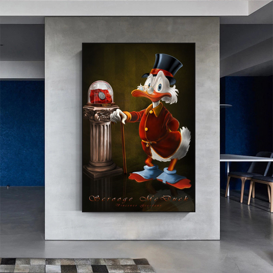 Scrooge McDuck Money Maker Millionaire Canvas Wall Art-GraffitiWallArt