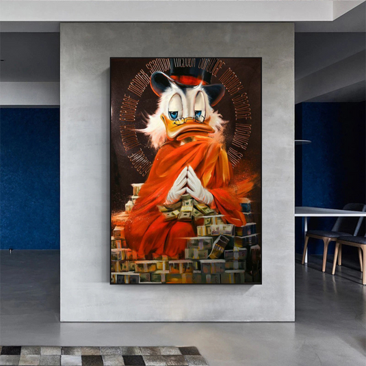 Scrooge McDuck Money Maker Millionaire Canvas Wall Art-GraffitiWallArt