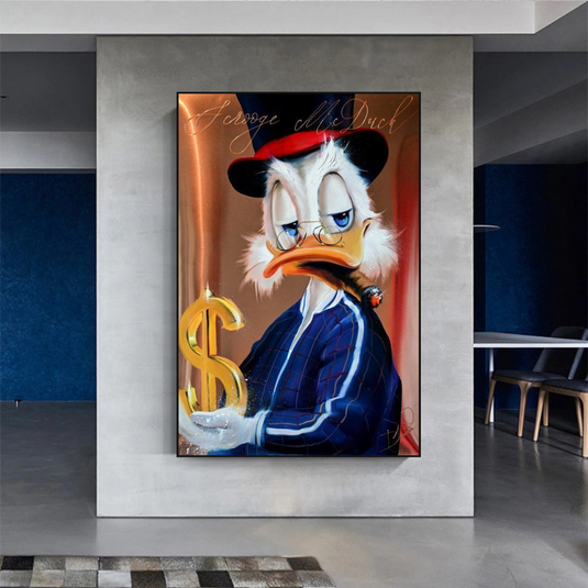 Scrooge McDuck Money Maker Millionaire Canvas Wall Art-GraffitiWallArt