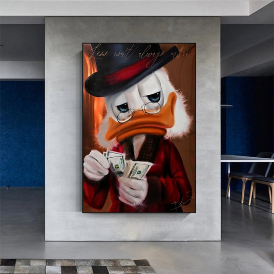 Scrooge McDuck Money Maker Millionaire Canvas Wall Art-GraffitiWallArt