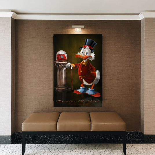 Scrooge McDuck Money Maker Millionaire Canvas Wall Art-GraffitiWallArt