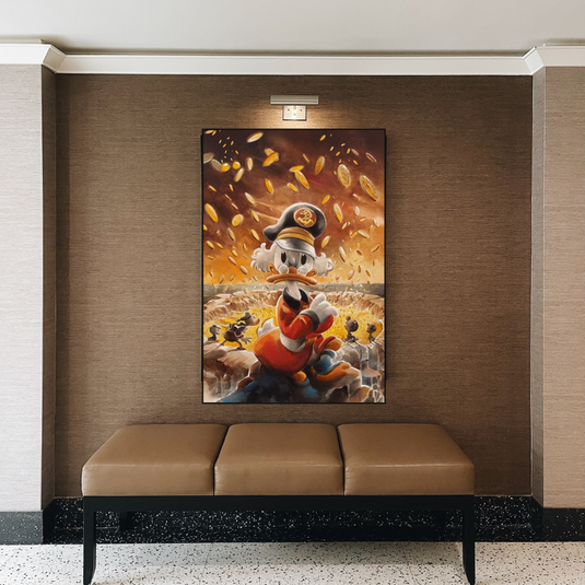 Scrooge McDuck Money Maker Millionaire Canvas Wall Art-GraffitiWallArt