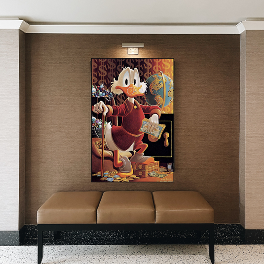 Scrooge McDuck Money Maker Millionaire Canvas Wall Art-GraffitiWallArt