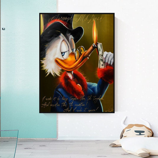 Scrooge McDuck Money Maker Millionaire Canvas Wall Art-GraffitiWallArt