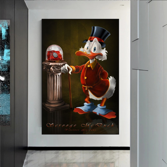 Scrooge McDuck Money Maker Millionaire Canvas Wall Art-GraffitiWallArt