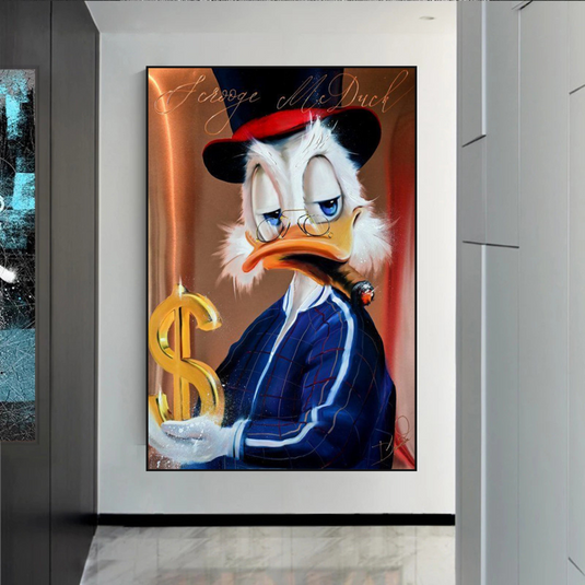 Scrooge McDuck Money Maker Millionaire Canvas Wall Art-GraffitiWallArt