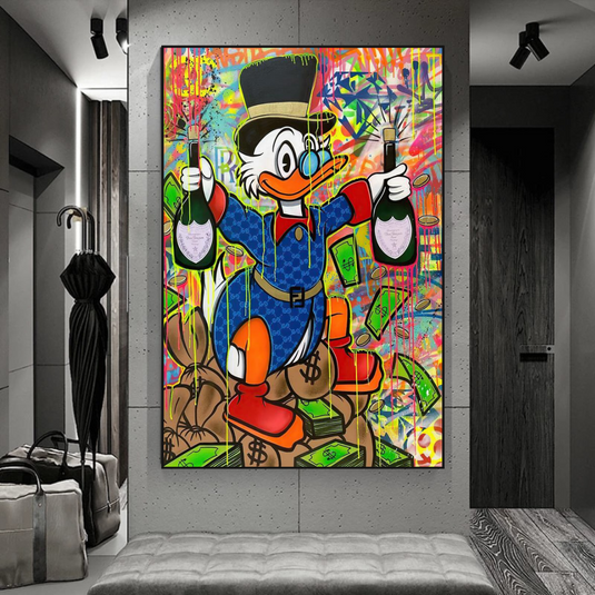 Scrooge McDucks Champaign Celebration Wall Art-GraffitiWallArt