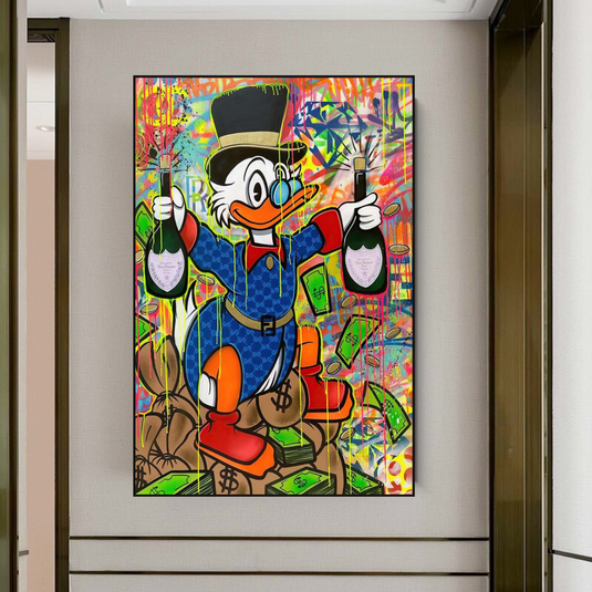 Scrooge McDucks Champaign Celebration Wall Art-GraffitiWallArt