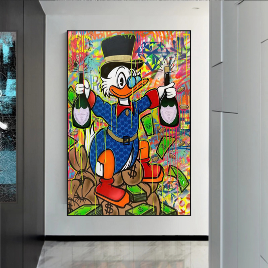 Scrooge McDucks Champaign Celebration Wall Art-GraffitiWallArt