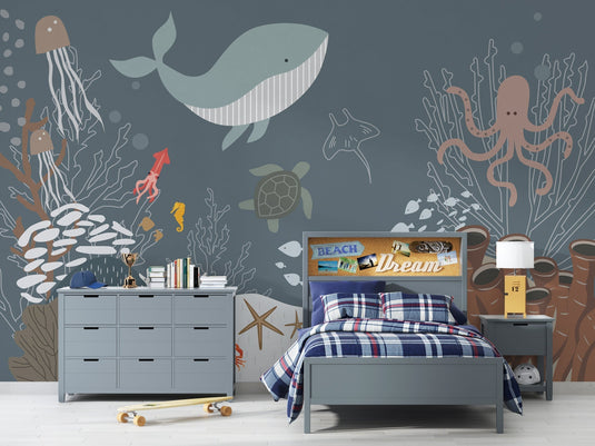 Sealife Adventure - Kids Nursery Wallpaper Mural-GraffitiWallArt