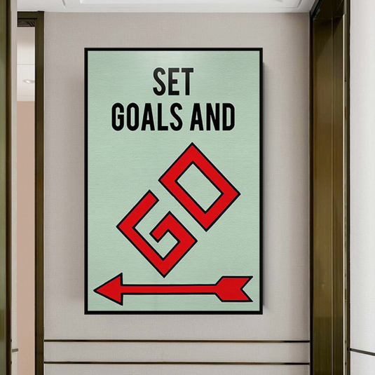 Set Goals and Go: Monopoly Canvas Wall Art-GraffitiWallArt