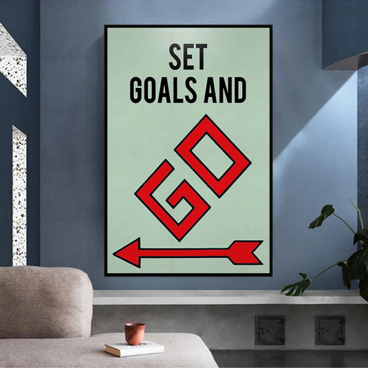 Set Goals and Go: Monopoly Canvas Wall Art-GraffitiWallArt