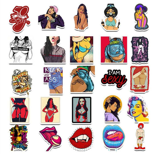 Sexy Beauty Stickers Pack - Famous Waterproof Bundle Stickers-GraffitiWallArt