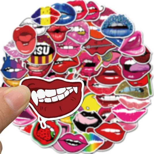 Sexy Lips Waterproof Sticker Set - Graffiti Laptop and Decor Accents-GraffitiWallArt