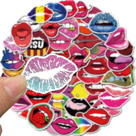 Sexy Lips Waterproof Sticker Set - Graffiti Laptop and Decor Accents-GraffitiWallArt