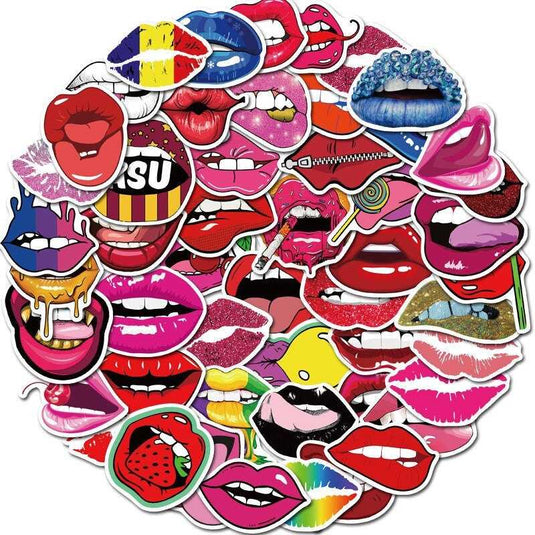 Sexy Lips Waterproof Sticker Set - Graffiti Laptop and Decor Accents-GraffitiWallArt