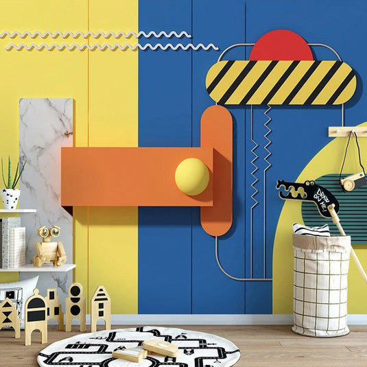 Shapes in Color Nursery Wallpaper-GraffitiWallArt