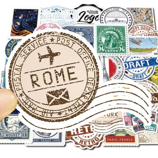 Shop Travel Stamp Stickers Pack - Attractive & Versatile-GraffitiWallArt