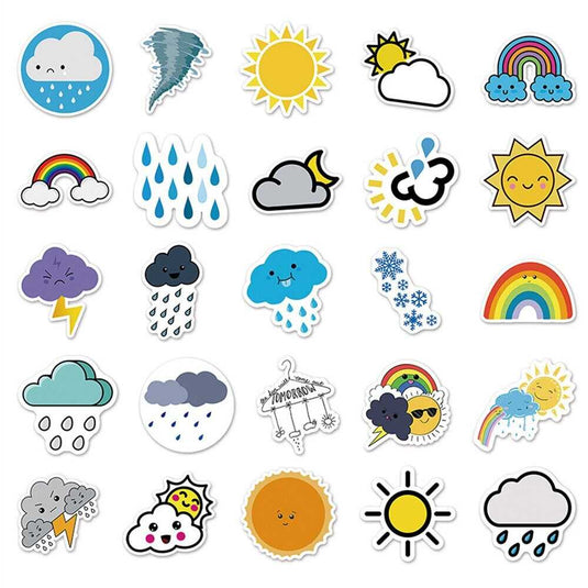 Shop Weather Signs Stickers Pack – Premium Quality Decals-GraffitiWallArt