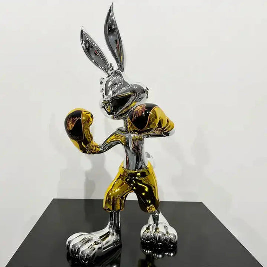 Silver Electroplated Bugs Bunny Statue-GraffitiWallArt