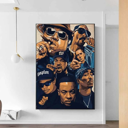 Singer Legend Canvas Wall Art - Hip Hop Music Rapper Theme-GraffitiWallArt