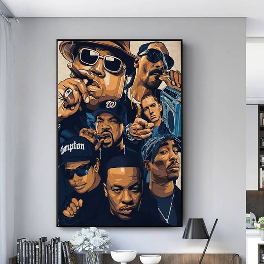 Singer Legend Canvas Wall Art - Hip Hop Music Rapper Theme-GraffitiWallArt