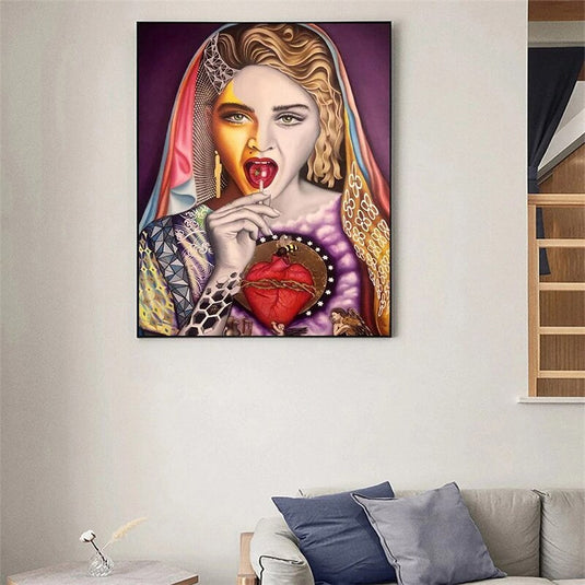 Singer Madonna Canvas Wall Art-GraffitiWallArt