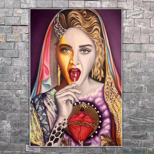 Singer Madonna Canvas Wall Art-GraffitiWallArt