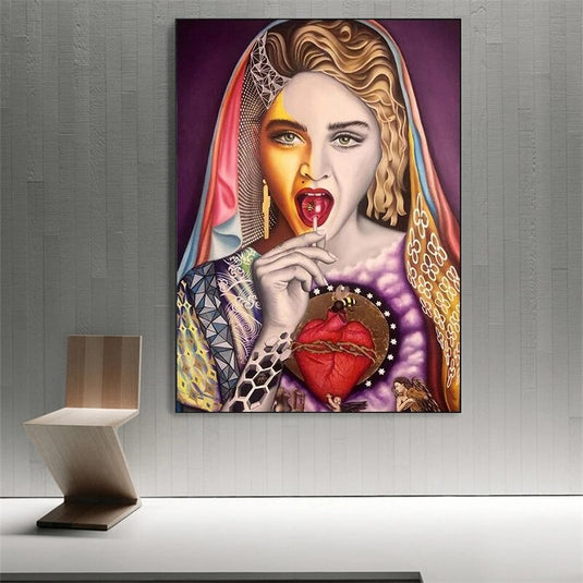 Singer Madonna Canvas Wall Art-GraffitiWallArt