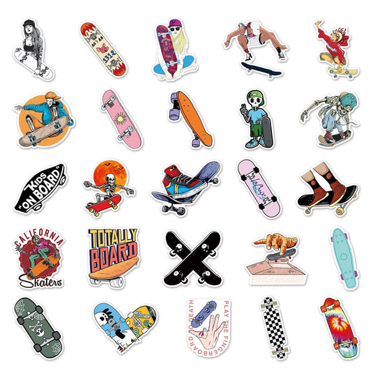 Skateboarding Stickers Pack: Cool and Unique Designs-GraffitiWallArt