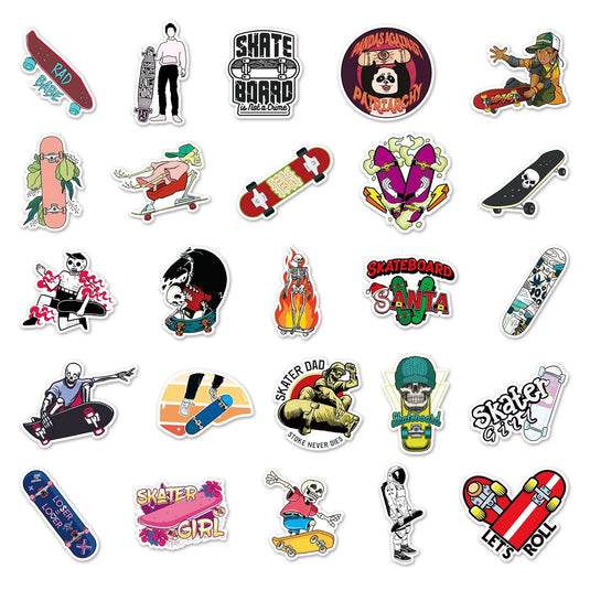 Skateboarding Stickers Pack: Cool and Unique Designs-GraffitiWallArt