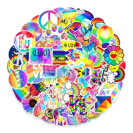 Small Fresh Rainbow Stickers Bundle - Waterproof and Famous-GraffitiWallArt