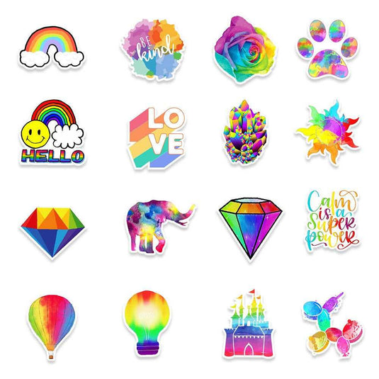 Small Fresh Rainbow Stickers Bundle - Waterproof and Famous-GraffitiWallArt