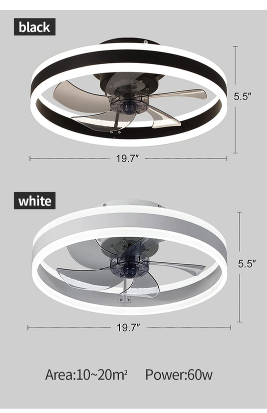 Smart LED Quiet Ceiling Fan Light 6-Speed-GraffitiWallArt