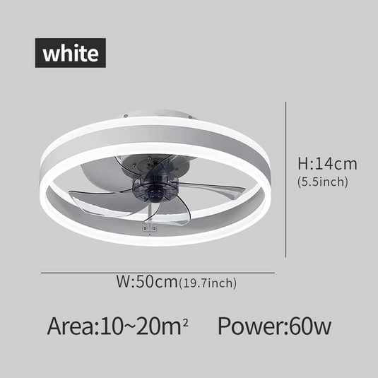 Smart LED Quiet Ceiling Fan Light 6-Speed-GraffitiWallArt